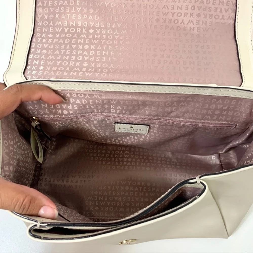 KATE SPADE CREMA DE VIE PALERMO ASTOR ROW LEATHER SATCHEL